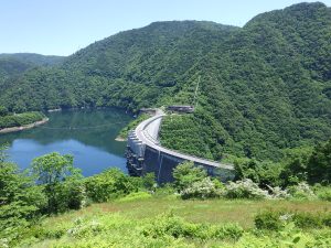 温井ダム仮設本体工事　　鹿島・西松・五洋JV,（平成3年～平成11年3月） 工事に伴う工事測量